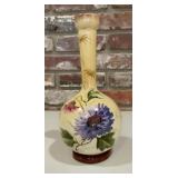 Signed Base Vintage Hand-Painted Floral Long Neck