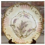 Antique Limoges France Hand Painted Purple Floral