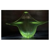 UV REACTIVE Vintage Clear Art Glass Handkerchief