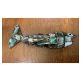 Mother of Pearl Mosaic Articulated Fish Figurine,
