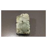 Hand-Carved Jadeite Jade & Sterling Silver Brooch