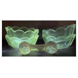 UV REACTIVE Set of 4 Vintage Clear Glass 4'