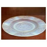 Sabino France Blue Frosted Crystal Floral Plate
