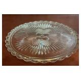 Vintage Cut Crystal Floral Starburst Serving