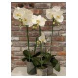 3 Faux White Orchid Arrangements in