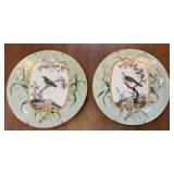 Antique Hand Painted Porcelain Bird Plates