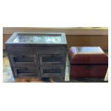 Wood Jewelry Boxes, Mirrored Burl Wood Keepsake