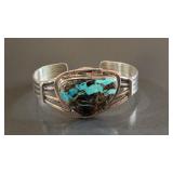 P. Sanchez Sterling Silver Turquoise Cuff