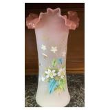 Antique European Hand Blown Cased Pink White