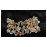 Opal Multi Stone Silver Statement Bracelet,