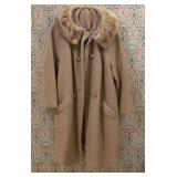 Glentex Tan Wool Coat, Fur Collar Union