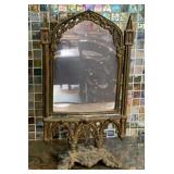 Gothic Revival Gilt Cast Metal Vanity Cathedral