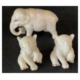 Vintage 2 Lenox Porcelain Elephant Figurines with