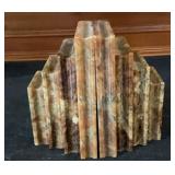 Art Deco Style Polished Marble Bookends