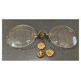 Antique Rimless Pince Nez Eyeglasses & Vintage