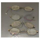 4 Victorian Wire Rim Spectacles Glasses Oval