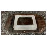 Art Deco Beveled Smoked Glass Vanity Tray W