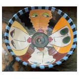 Signed Studio Art Pottery Bowl Abstract Four