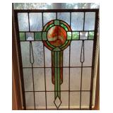 Vintage Arts & Crafts Style Leaded Stained Glass