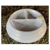 Ceramic Divided Baby Food Warming Dish Hot Water