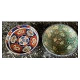 Japanese Imari Dish & Hong Kong Pewter Clad Bowl