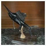 Vintage Hand Carved Sailfish Marlin Sculpture on