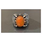 Brutalist Sterling Silver Dragon Talon Ring,