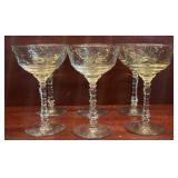 Vintage Libbey Rock Sharpe Arctic Rose Champagne