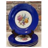 5 Vintage Victoria Czechoslovakia Cobalt Blue