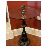 Artmax Hollywood Regency Round Glass End Table