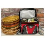 Vintage Woven Wicker Paper Plate Holders & Ozark