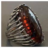 Vintage Polish Signed JK Sterling Silver Baltic