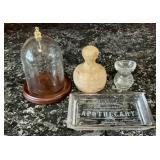 Dr H Gnadendorff Glass Tray, Glass Cloche, Butter