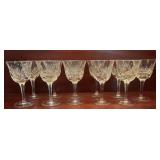 11 Vintage Cut Crystal Wine Goblets Pinwheel &