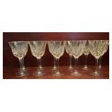 11 Vintage Cut Crystal Wine Goblets Pinwheel &