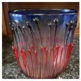 Signed Murano Melloni Art Glass Vase  Venetian