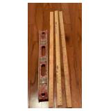 Vintage Wooden Yardsticks & Red Aluminum