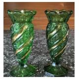 Antique 1898 U.S. Glass Co Emerald Green Diamond