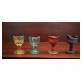 Vintage Multicolor Glass Miniature Goblets