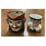 Vintage Ceramic Hand Painted Toby Mug Pair