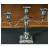 Vintage Silverplate 3-Light Candelabra Ornate