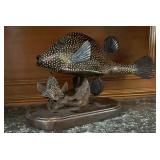 Vintage Signed Hand Carved Spotted Tropical Fish