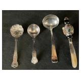 Serving Utensil 2 EPNS Spoons, Gorham Ladle, India