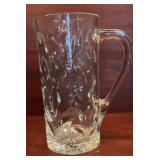 Vintage Cut Crystal Water Pitcher Floral Vine &