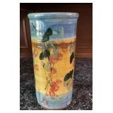 Signed Zutrak? Art Pottery Tall Cylinder Vase,