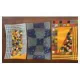 3 Contemporary Art Glass Mosaic Wall Sculptures,