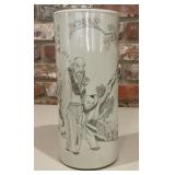 Antique Chinese Grisaille Porcelain Sleeve Vase