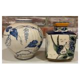 Signed Vintage Hand-Painted German Blue & White