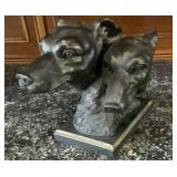 Art Deco Style Double Greyhound Bust Figurine
