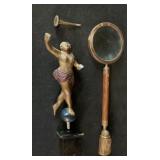 Vintage Brass Long Handle Magnifying Glass with
